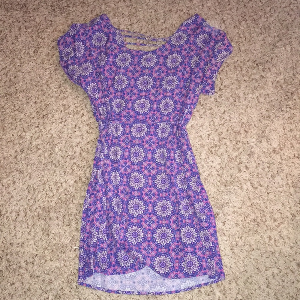 Patterned dress with low back design
